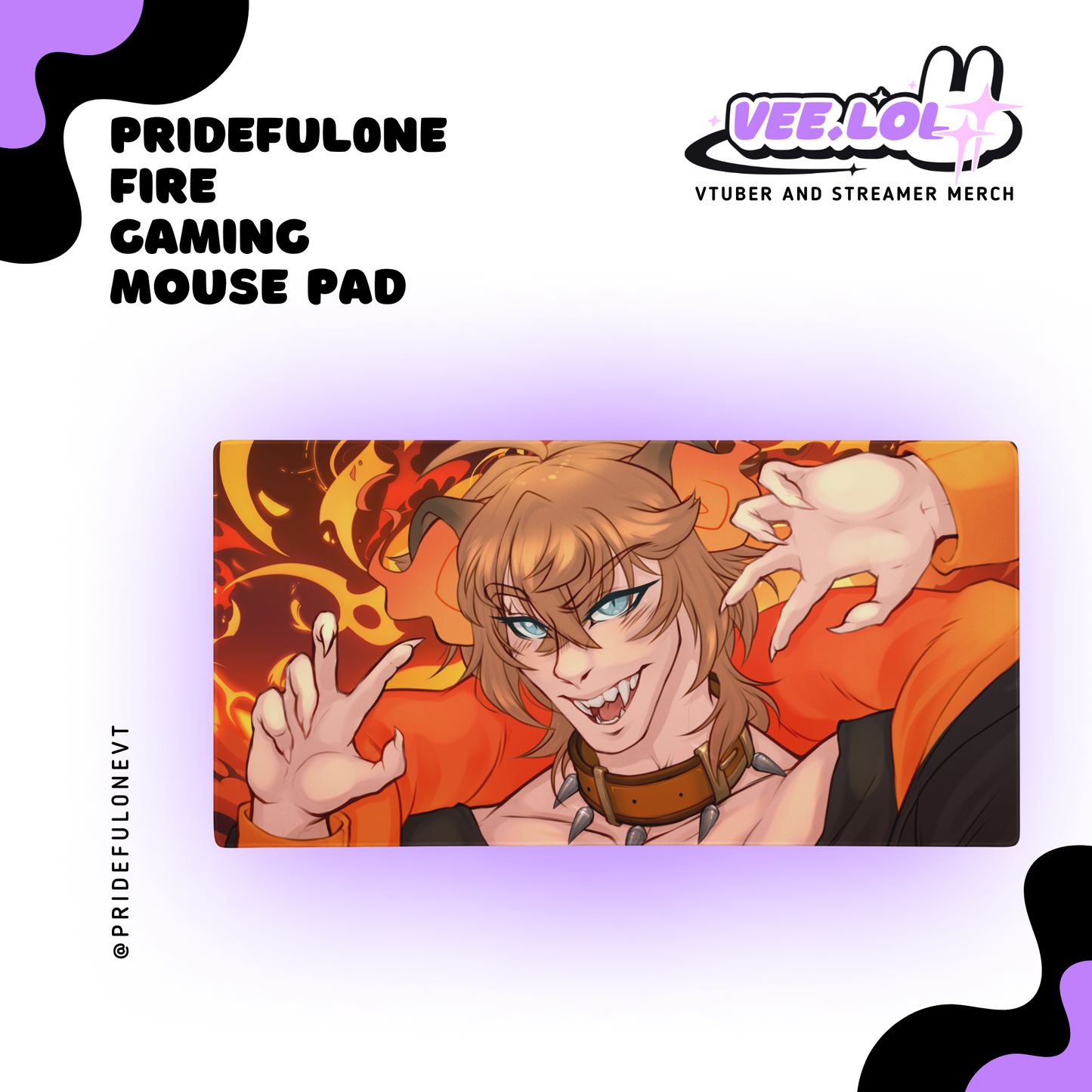 Prideful0ne Fire Gaming Mouse Pad