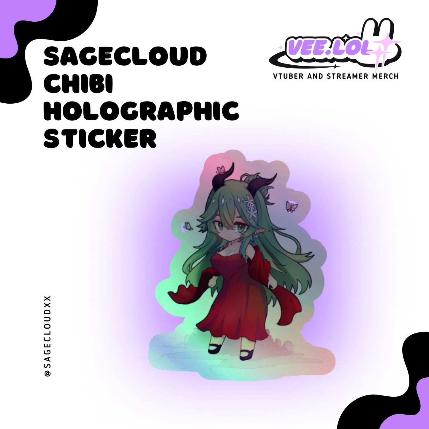 Sage Chibi Holographic Sticker