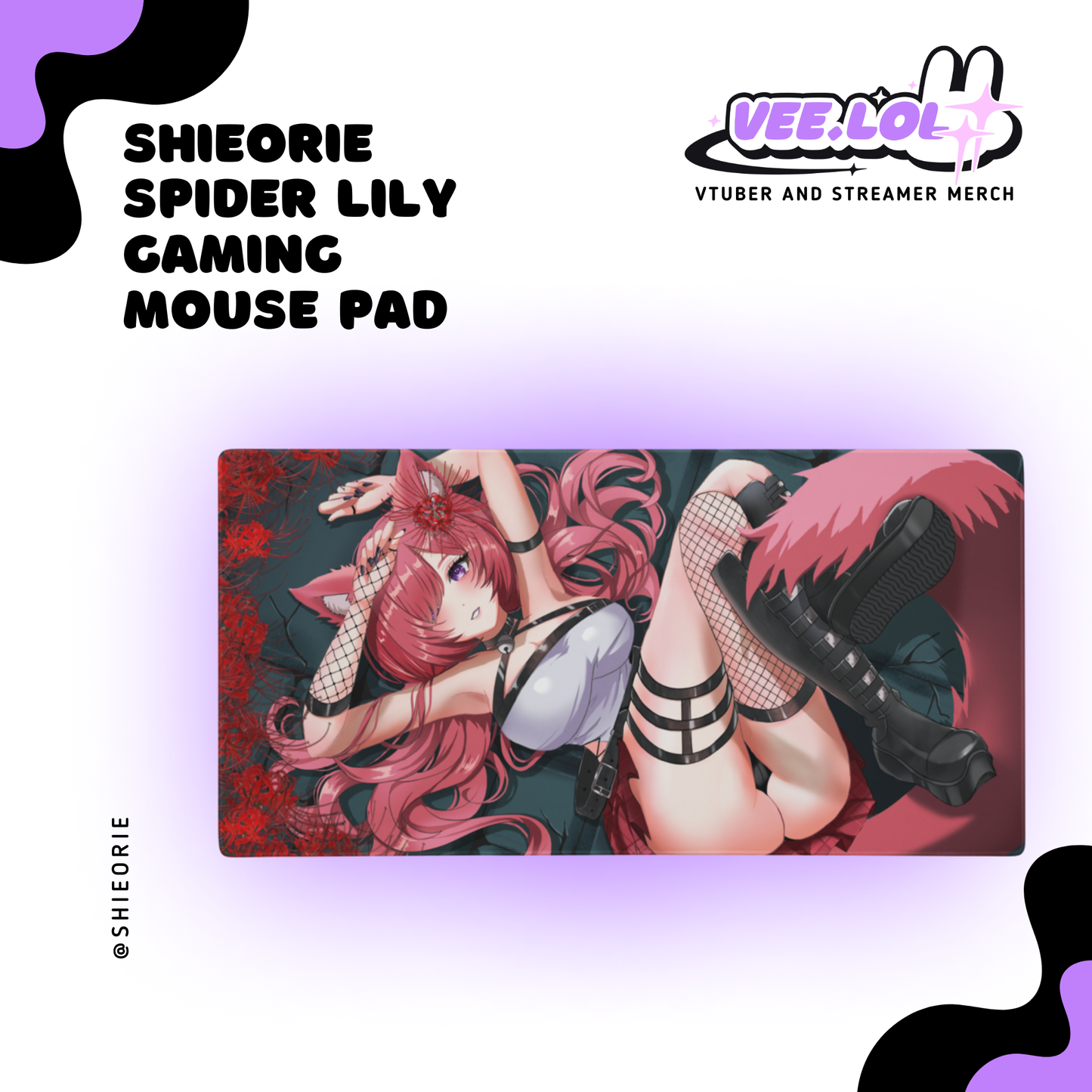 Shieorie Spider Lily Gaming Mouse Pad