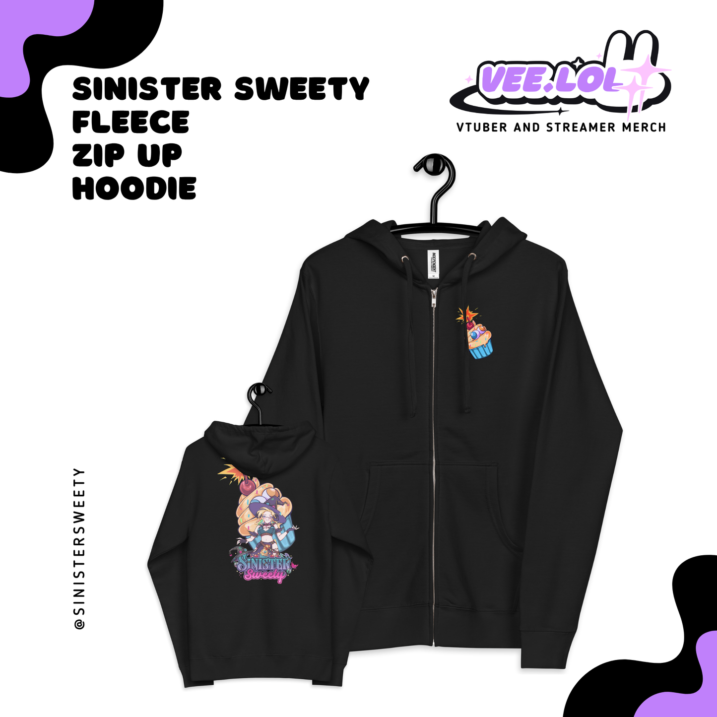 Sinister Sweety Fleece Zip Up Hoodie