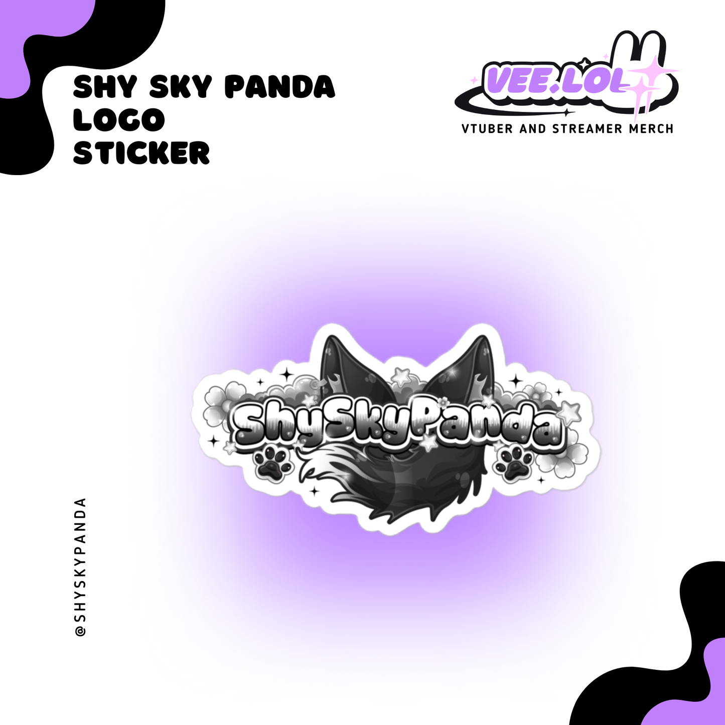 Shy Sky Panda Logo Sticker