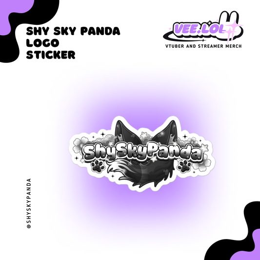 Shy Sky Panda Logo Sticker