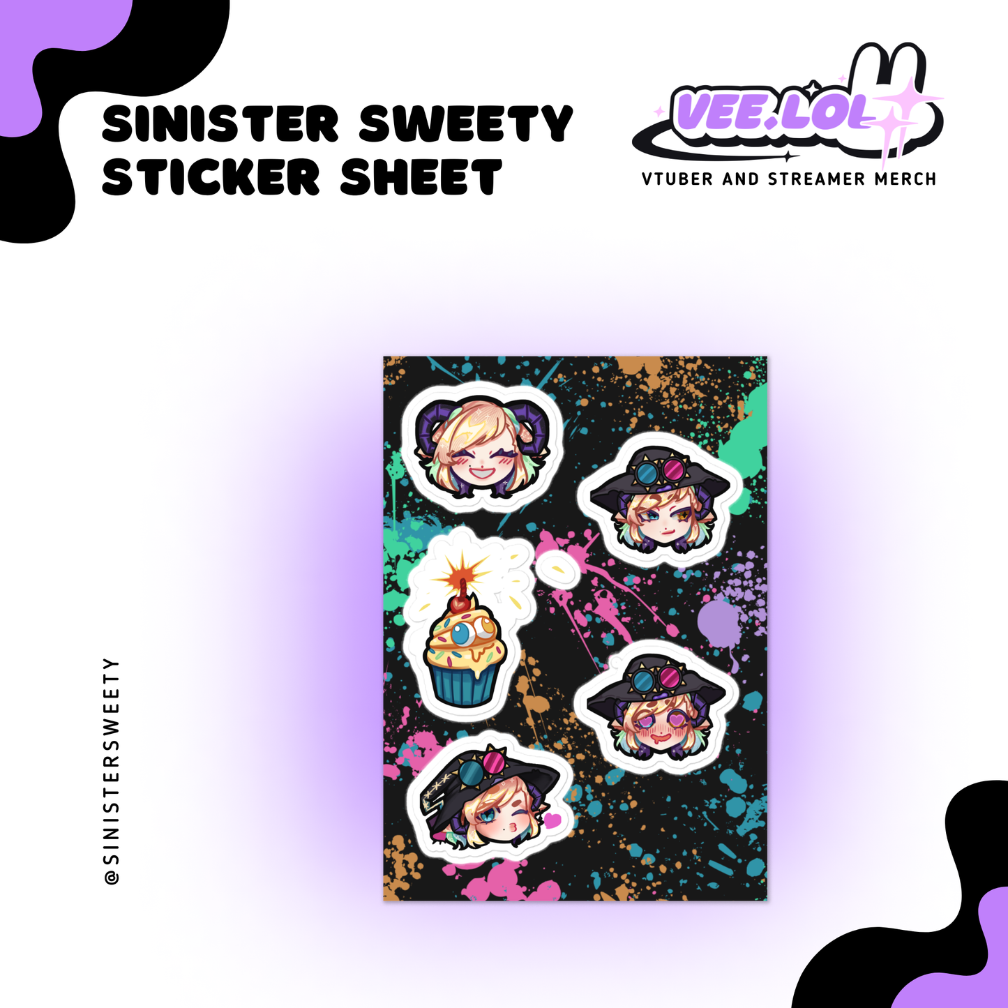 Sinister Sweety Sticker Sheet