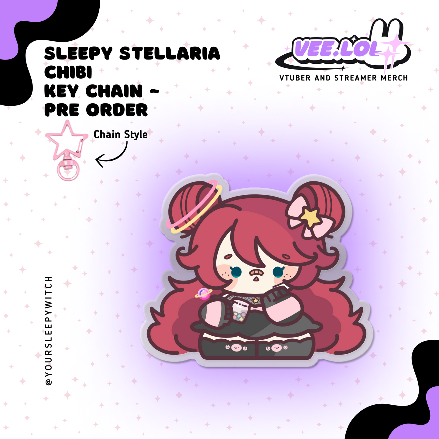 Sleepy Stellaria Chibi Key Chain ~ Pre Order