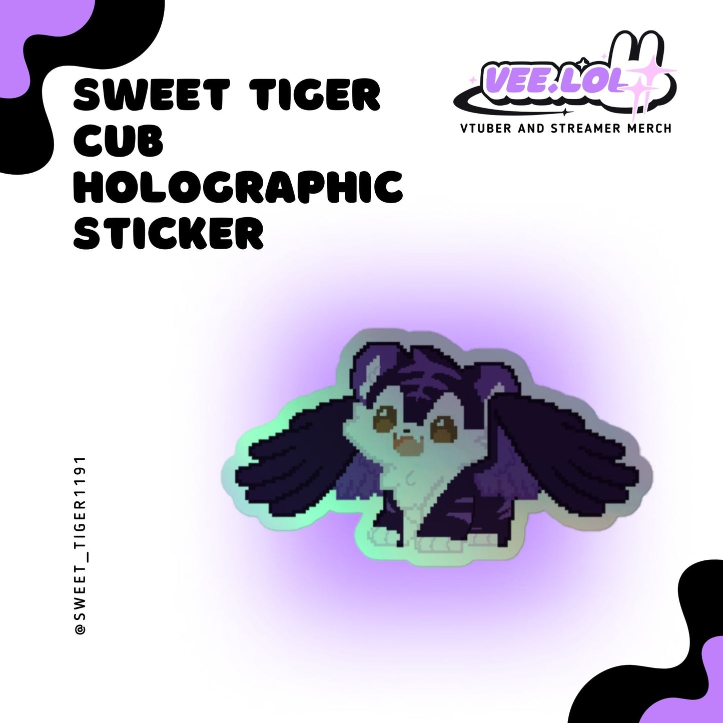 Tiger Cub Holographic Sticker