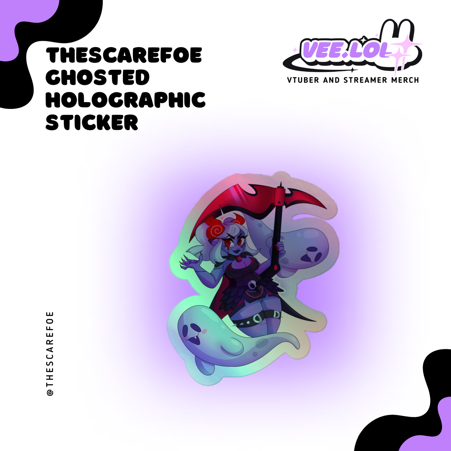 TheScareFoe Ghosted Holographic Sticker