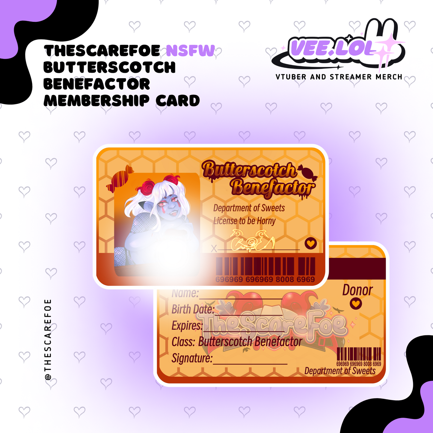 TheScareFoe NSFW Butterscotch Benefactor Membership Card