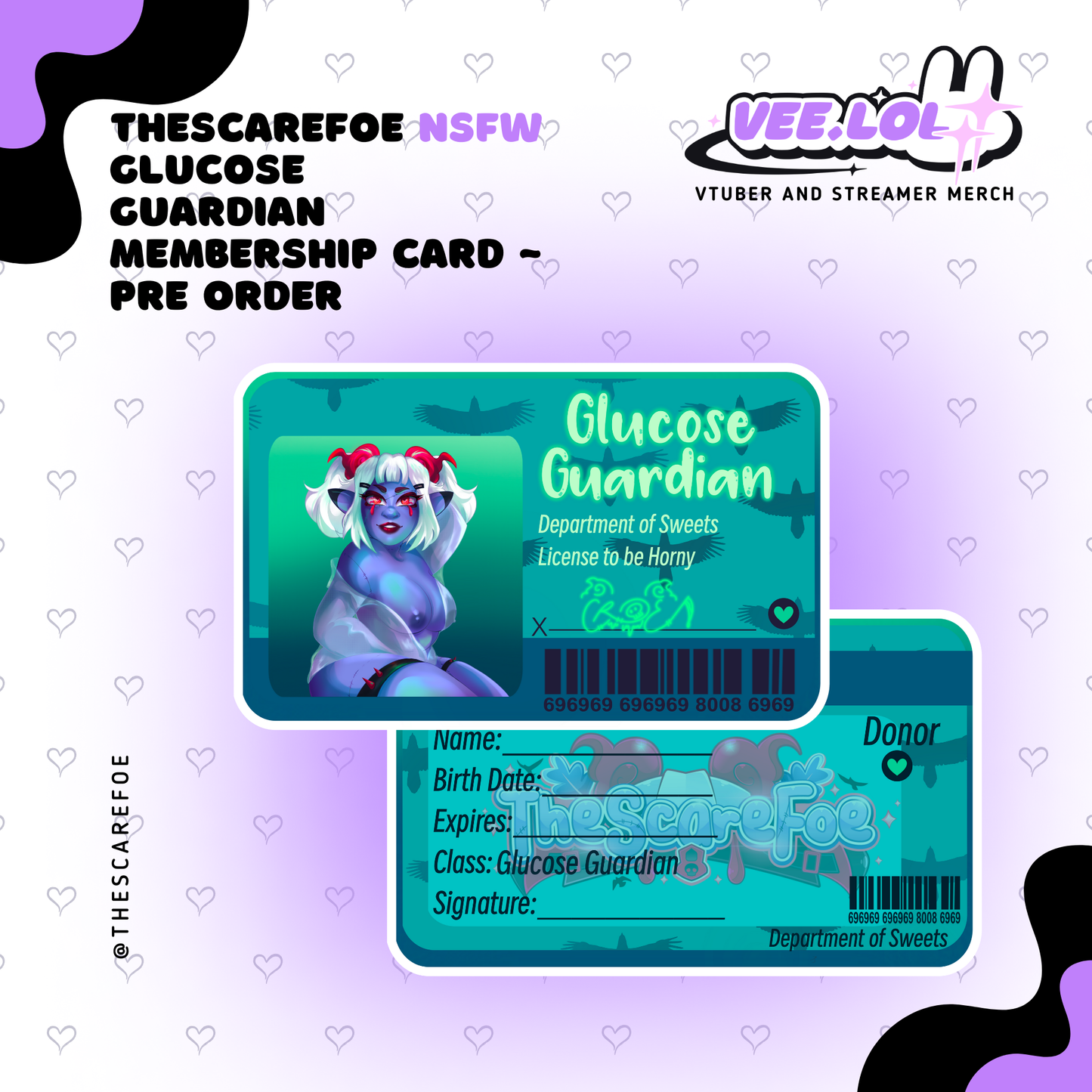 TheScareFoe NSFW Glucose Guardian Membership Card ~ Pre Order