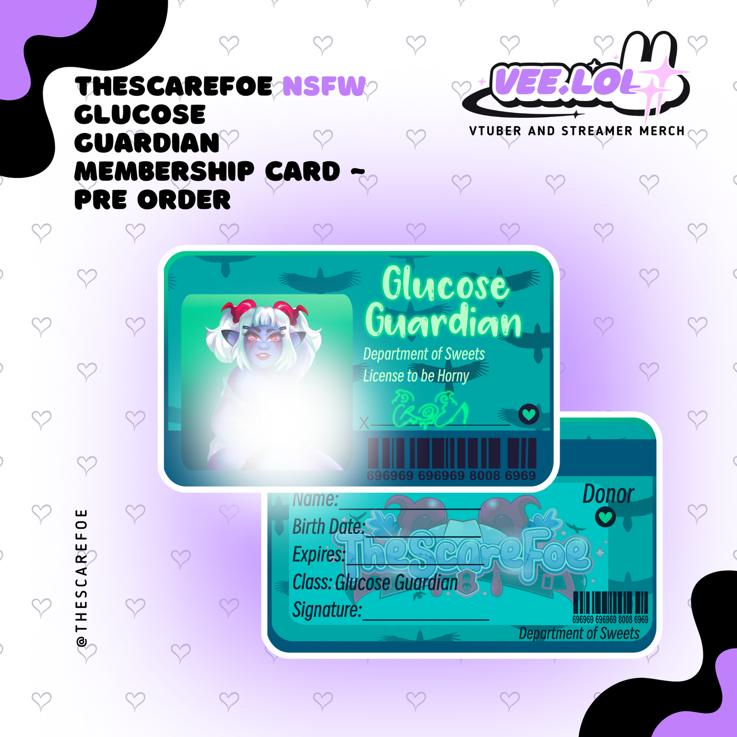 TheScareFoe NSFW Glucose Guardian Membership Card ~ Pre Order