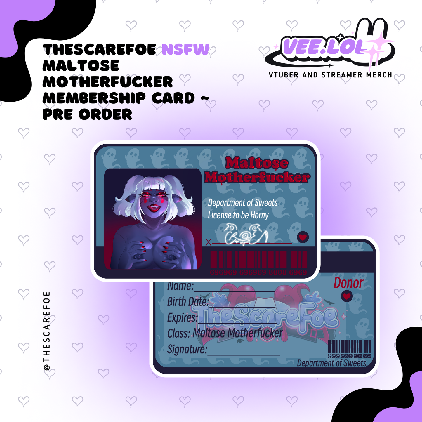 TheScareFoe NSFW Maltose Motherfucker Membership Card ~ Pre Order