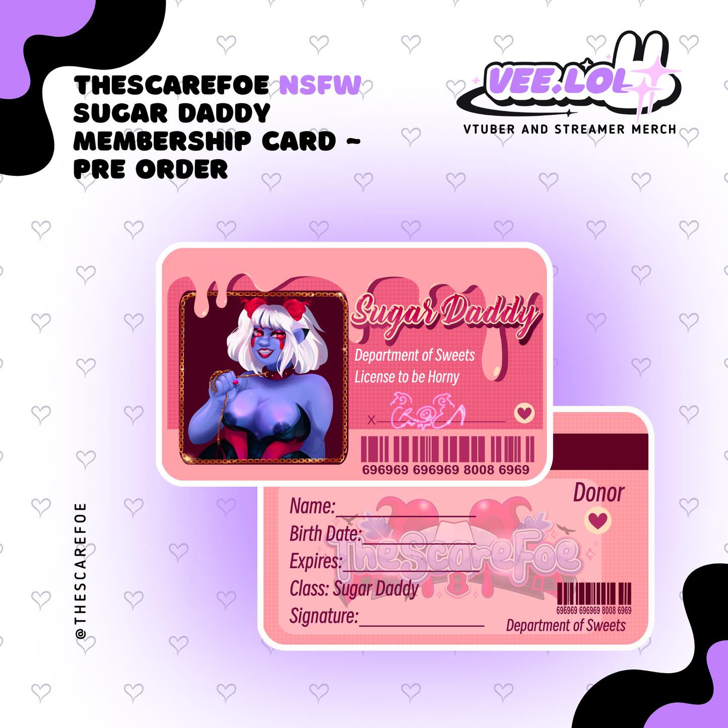 TheScareFoe NSFW Sugar Daddy Membership Card ~ Pre Order