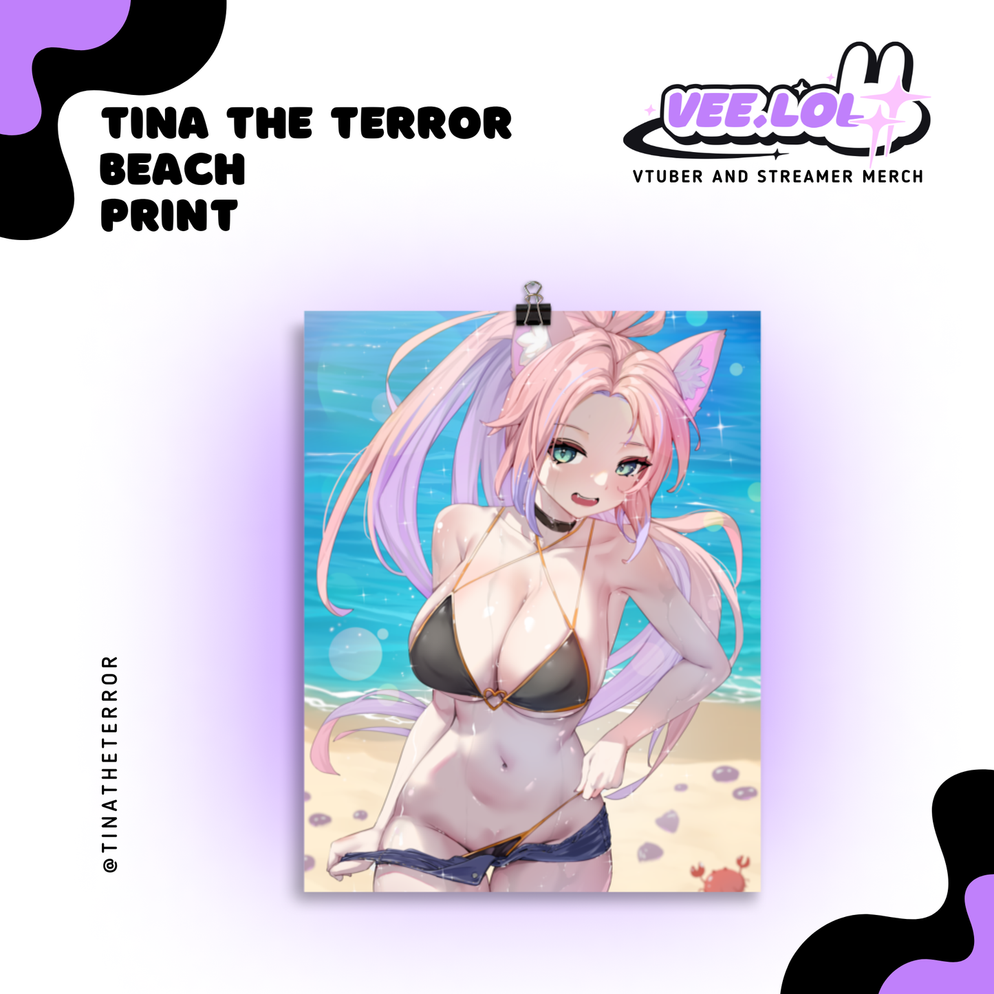 Tina The Terror  Beach Print