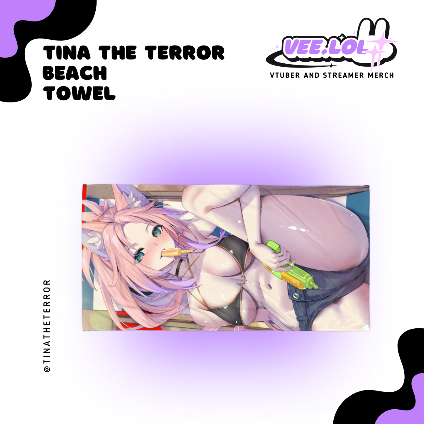 Tina The Terror Beach Towel