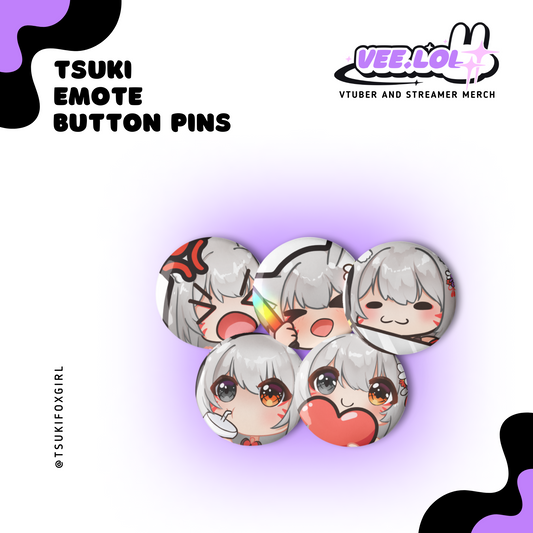 Tsuki Emote Button Pins