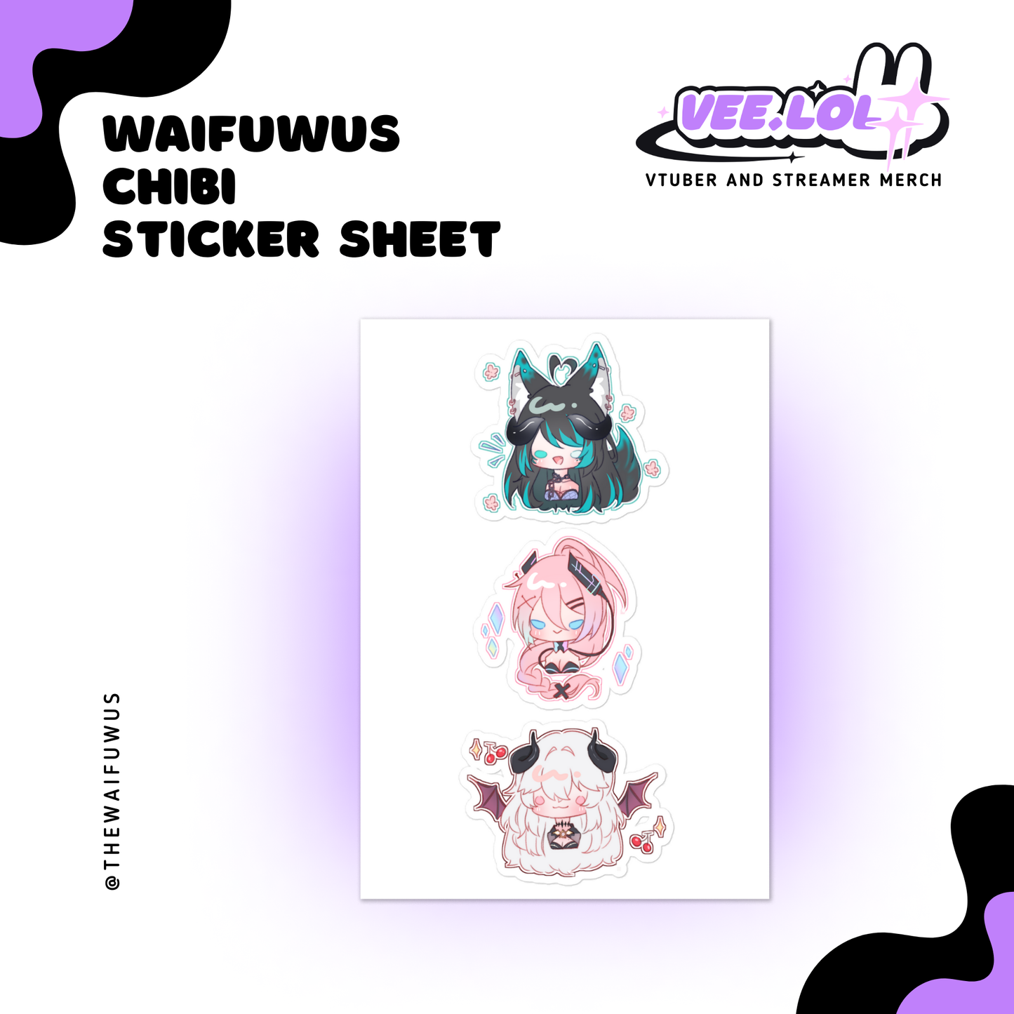 Waifuwus Chibi Sticker Sheet