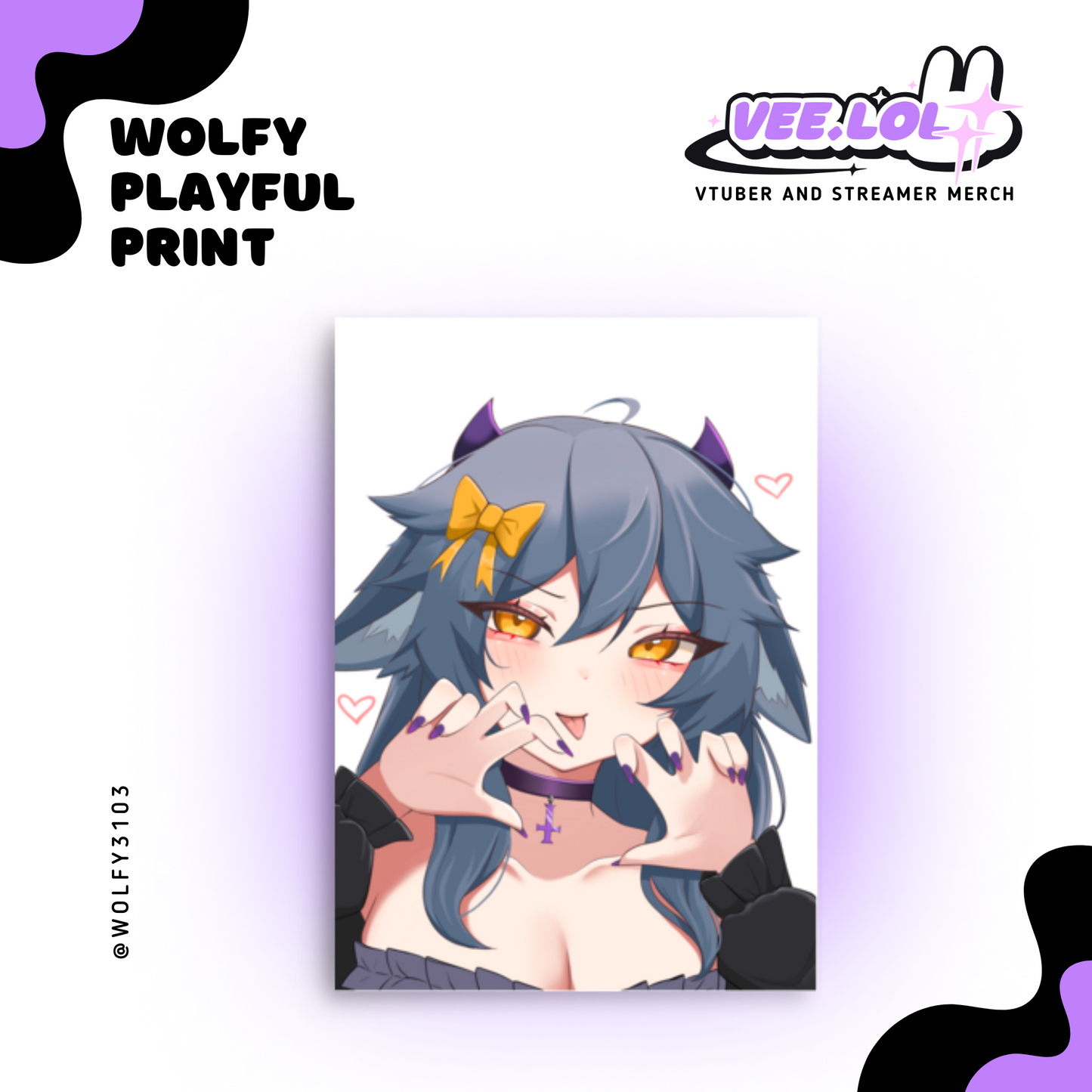 Wolfy Playful Print