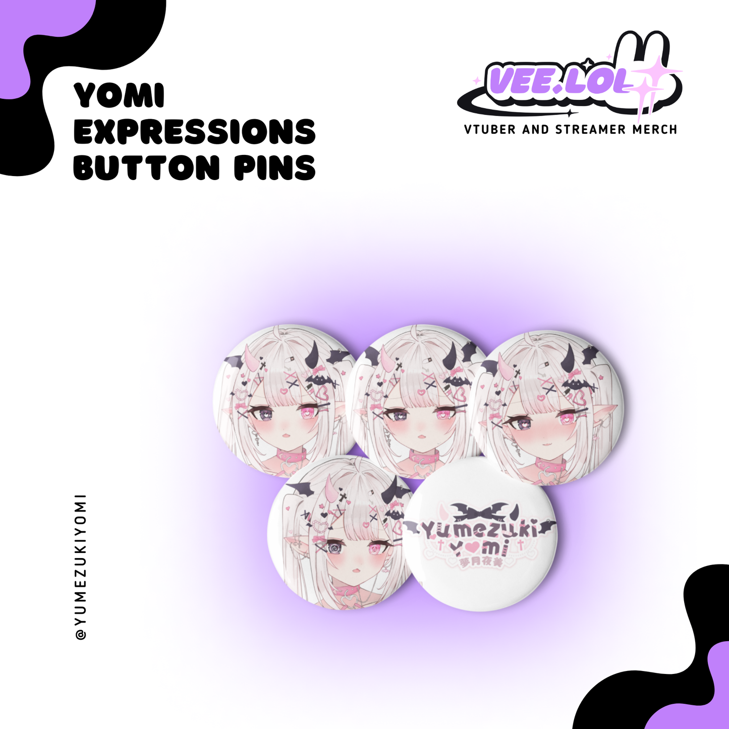 Yomi Expressions Button Pins