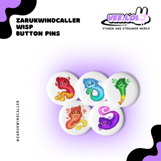 ZarukWindCaller Wisp Button Pins