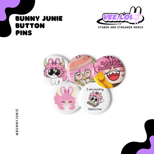 Bunny Junie Button Pins