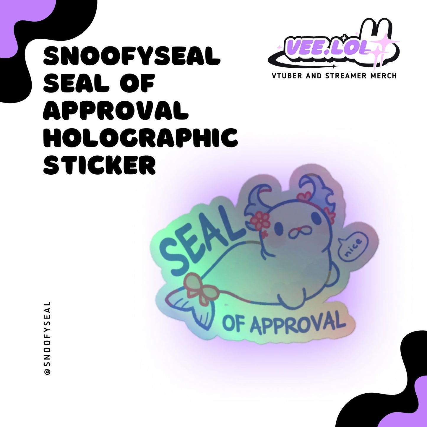 snoofyseal Seal Of Approval Holographic Sticker