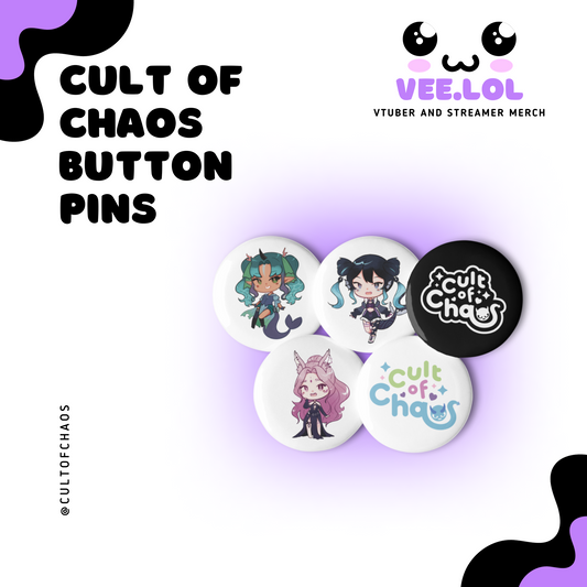 Cult Of Chaos Button Pins